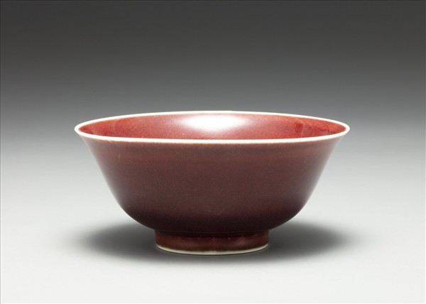 寶石紅釉碗