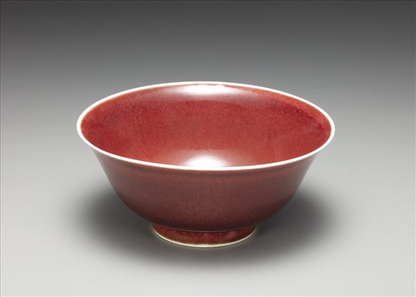 寶石紅釉碗