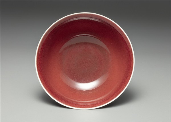 寶石紅釉碗