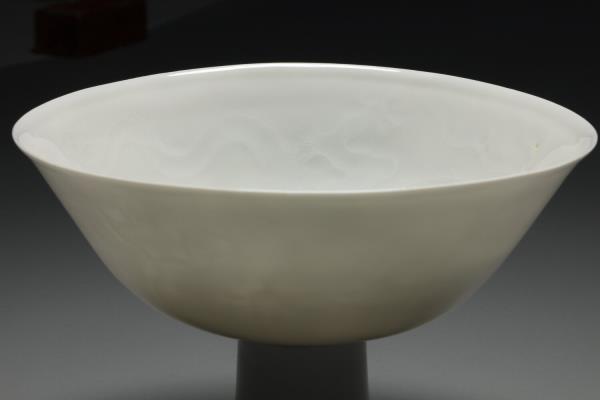 甜白雲龍高足碗