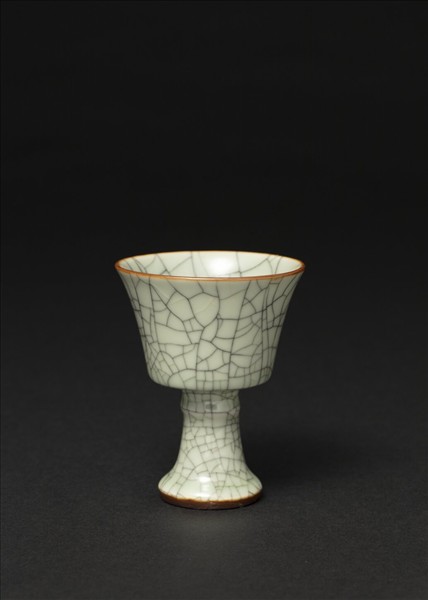 仿哥釉八方高足杯