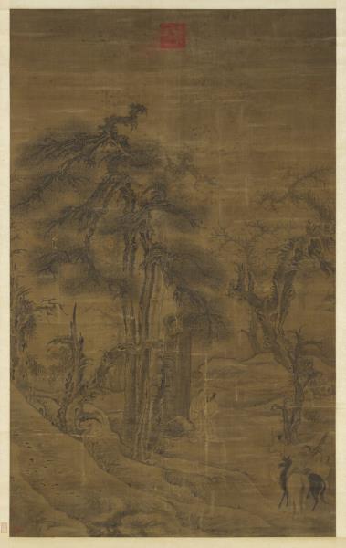 宋郭熙觀碑圖　軸