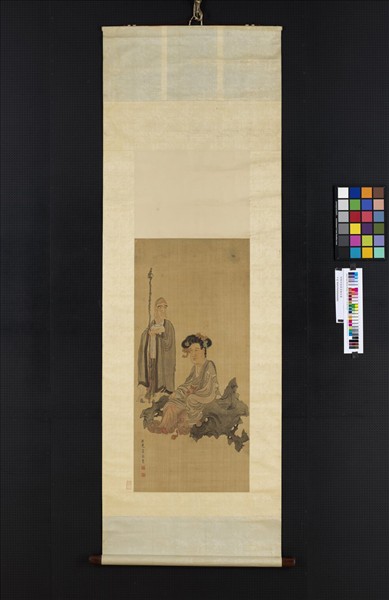 明陳洪綬壽星觀音圖　軸