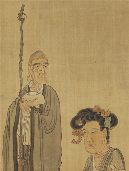 明陳洪綬壽星觀音圖　軸