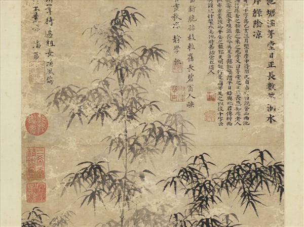 明張䪧墨竹　軸