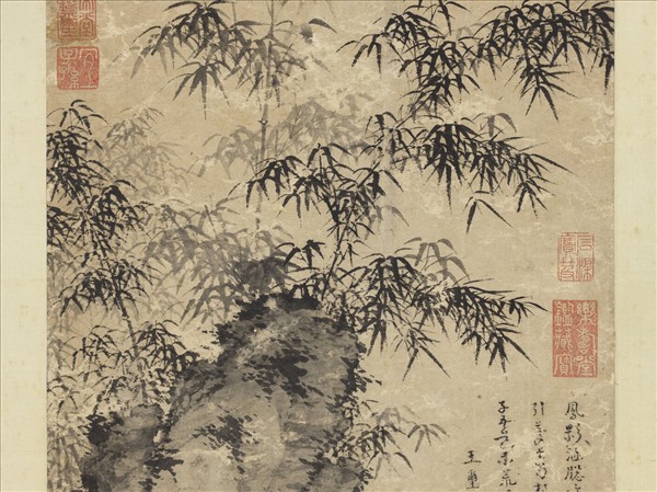 明張䪧墨竹　軸