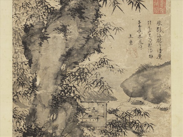 明張䪧墨竹　軸