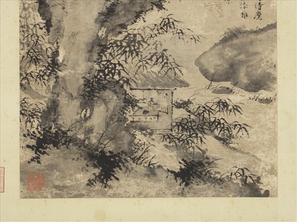 明張䪧墨竹　軸