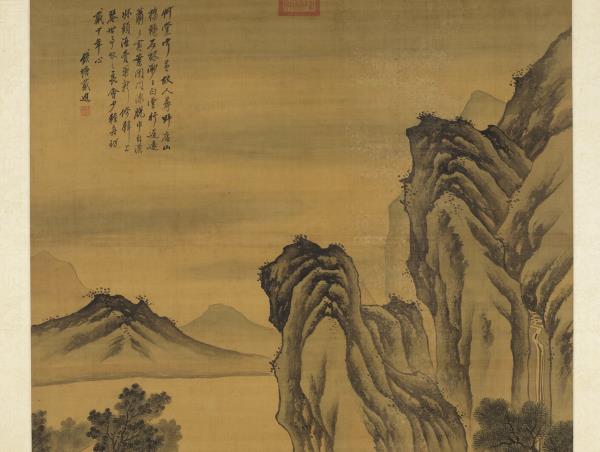 明戴進扁舟訪客　軸