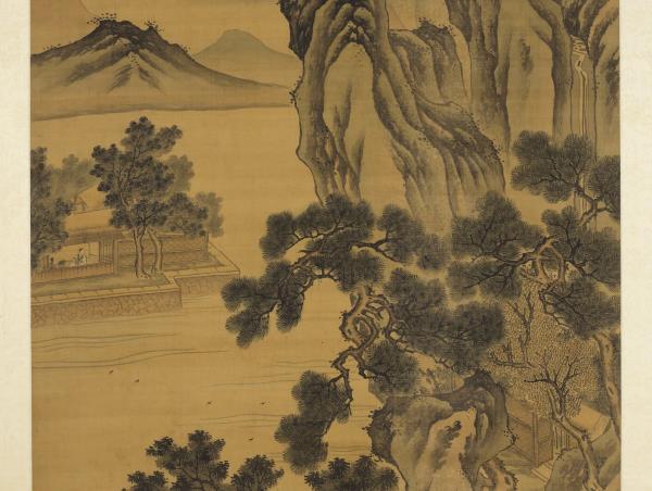 明戴進扁舟訪客　軸