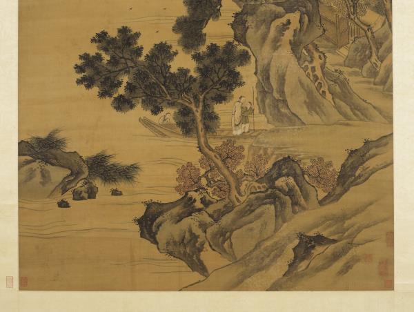 明戴進扁舟訪客　軸