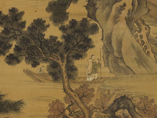 明戴進扁舟訪客　軸