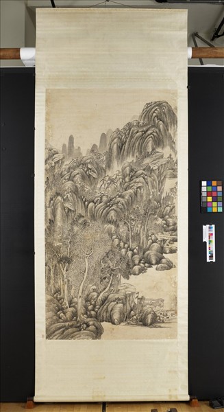 清弘旿墨筆叢岩疊翠　軸