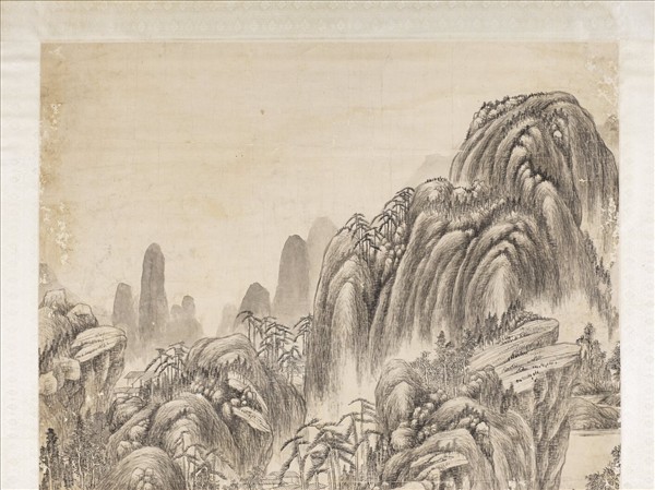 清弘旿墨筆叢岩疊翠　軸