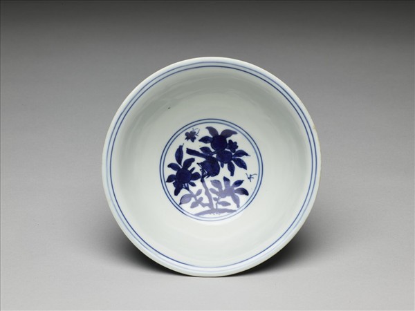 青花花鳥紋高足碗