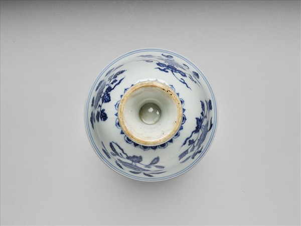 青花折枝四季花卉紋高足碗