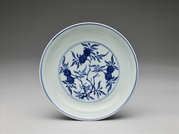 青花花果紋盤