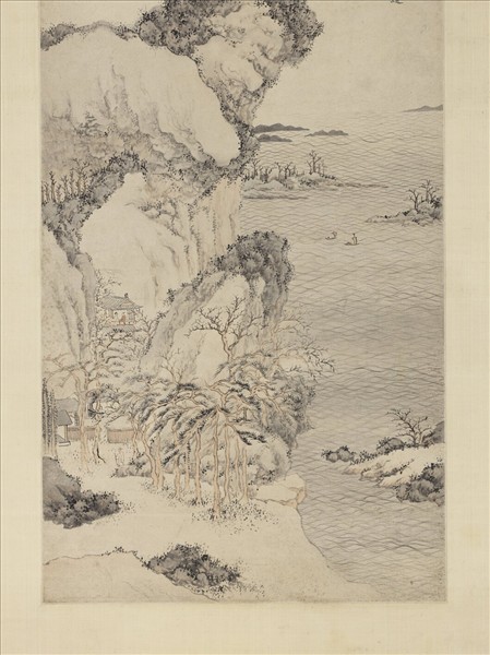 清潘恭壽畫陸治仿郭熙林屋洞天圖　軸