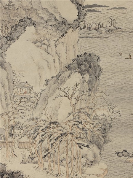 清潘恭壽畫陸治仿郭熙林屋洞天圖　軸