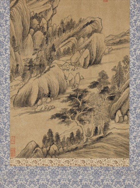 明董其昌山水　軸