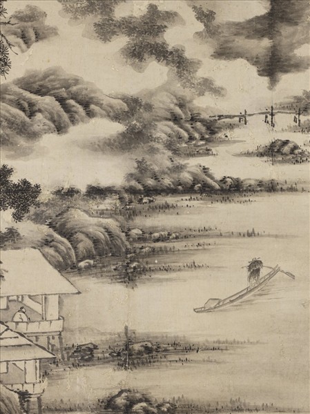 明米萬鍾山水　軸