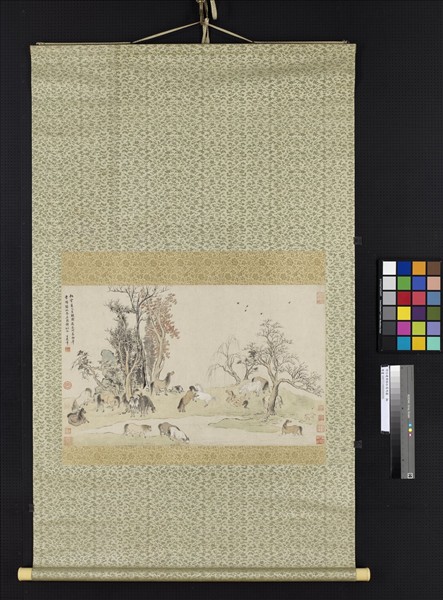 明王建章臨松雪馬圖　軸