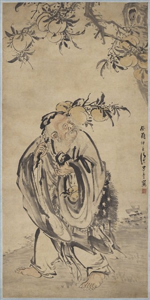 清呂學東方朔負桃　軸