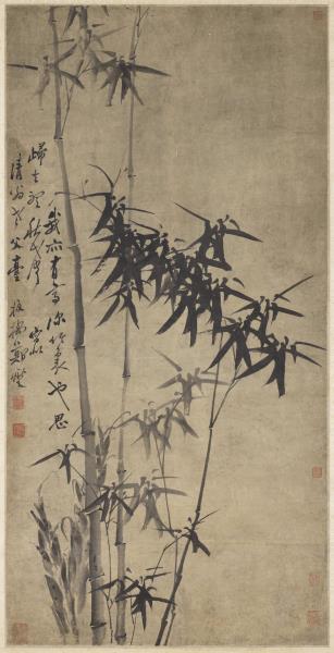 清鄭燮墨竹　軸