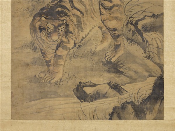 清滑樛指畫老虎　軸