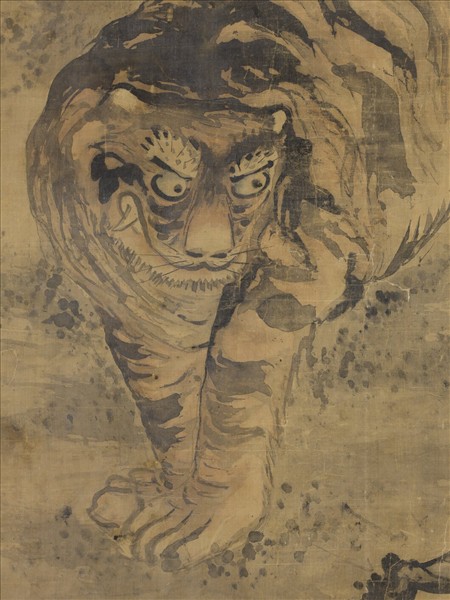 清滑樛指畫老虎　軸