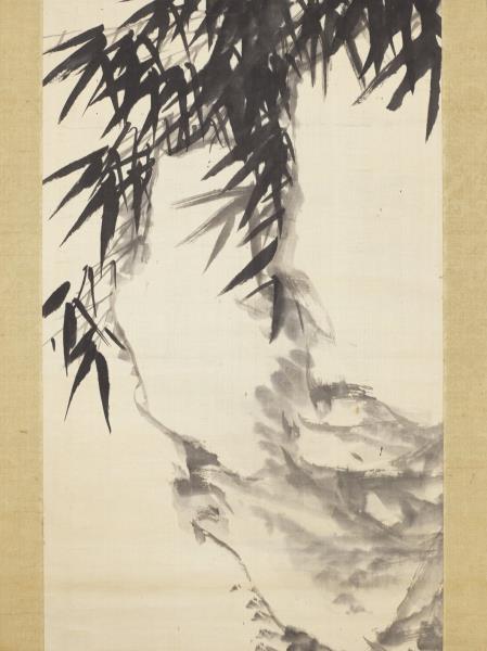 清胡遠墨竹紅梅　軸