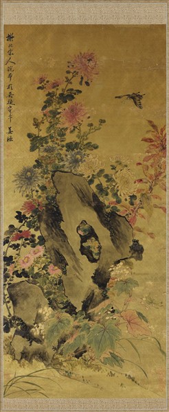 清姜漁花鳥　軸