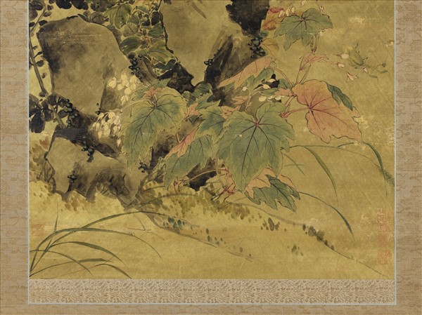 清姜漁花鳥　軸