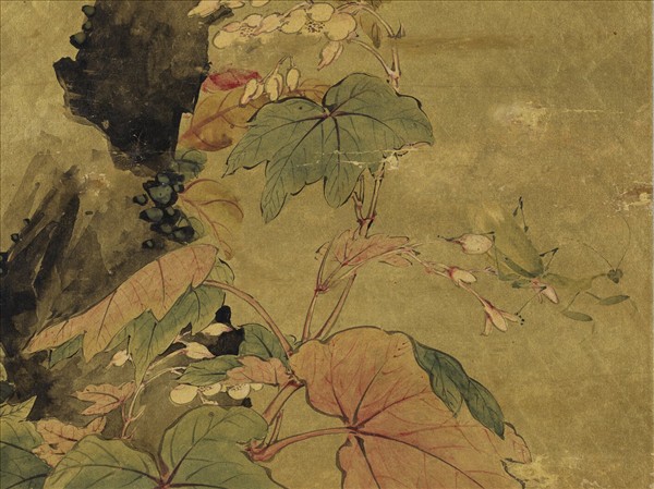 清姜漁花鳥　軸