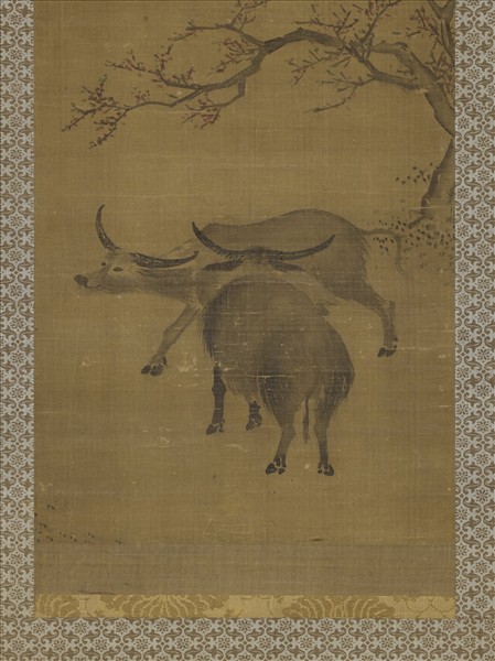 研谿居士畫牛驢雙幅　軸　畫牛