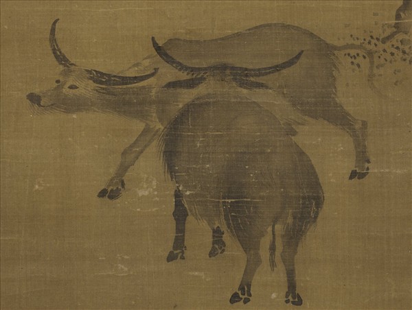 研谿居士畫牛驢雙幅　軸　畫牛