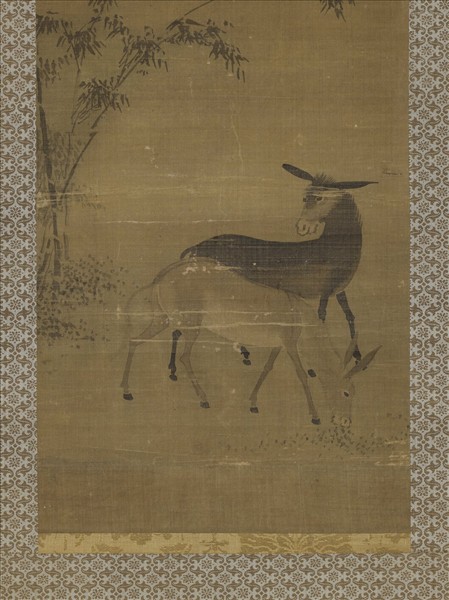 研谿居士畫牛驢雙幅　軸　畫驢