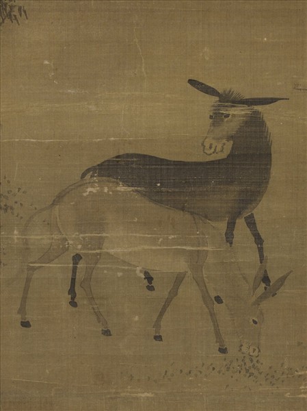 研谿居士畫牛驢雙幅　軸　畫驢