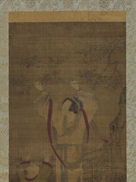 無款宮女折花　軸