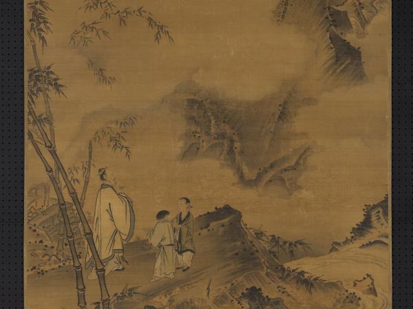 宋馬遠竹鶴　軸