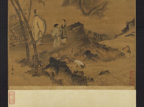 宋馬遠竹鶴　軸