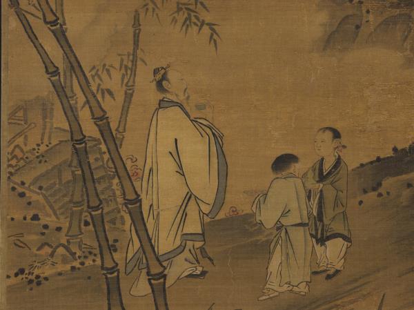 宋馬遠竹鶴　軸