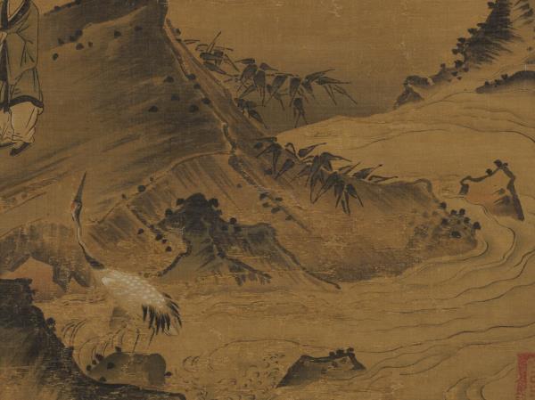 宋馬遠竹鶴　軸