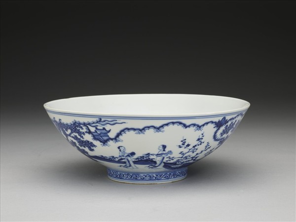 青花仕女圖碗