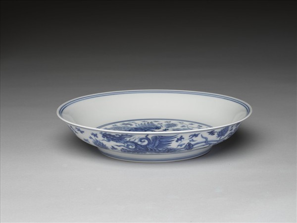 青花穿花鳳凰紋盤