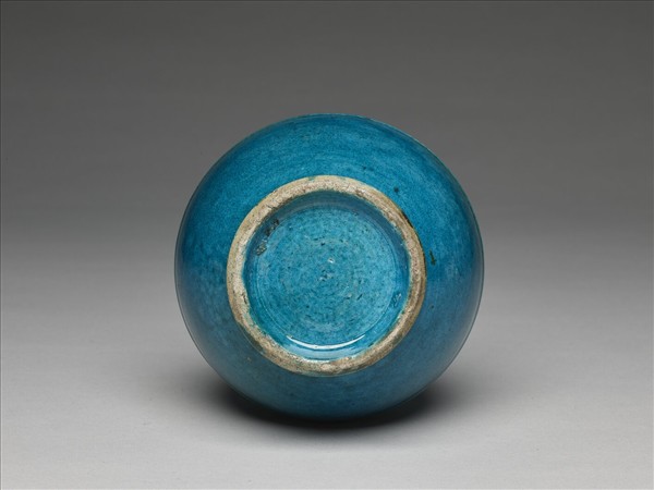 孔雀藍釉弦紋瓶