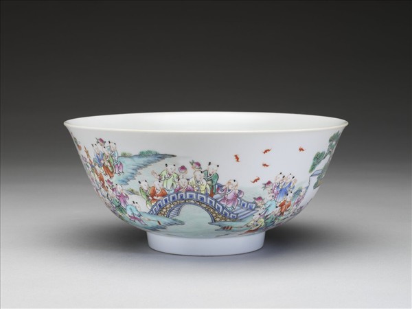粉彩百子圖碗