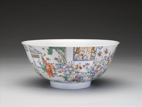 粉彩百子圖碗