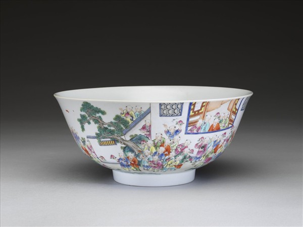 粉彩百子圖碗