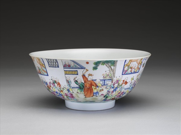 粉彩百子圖碗
